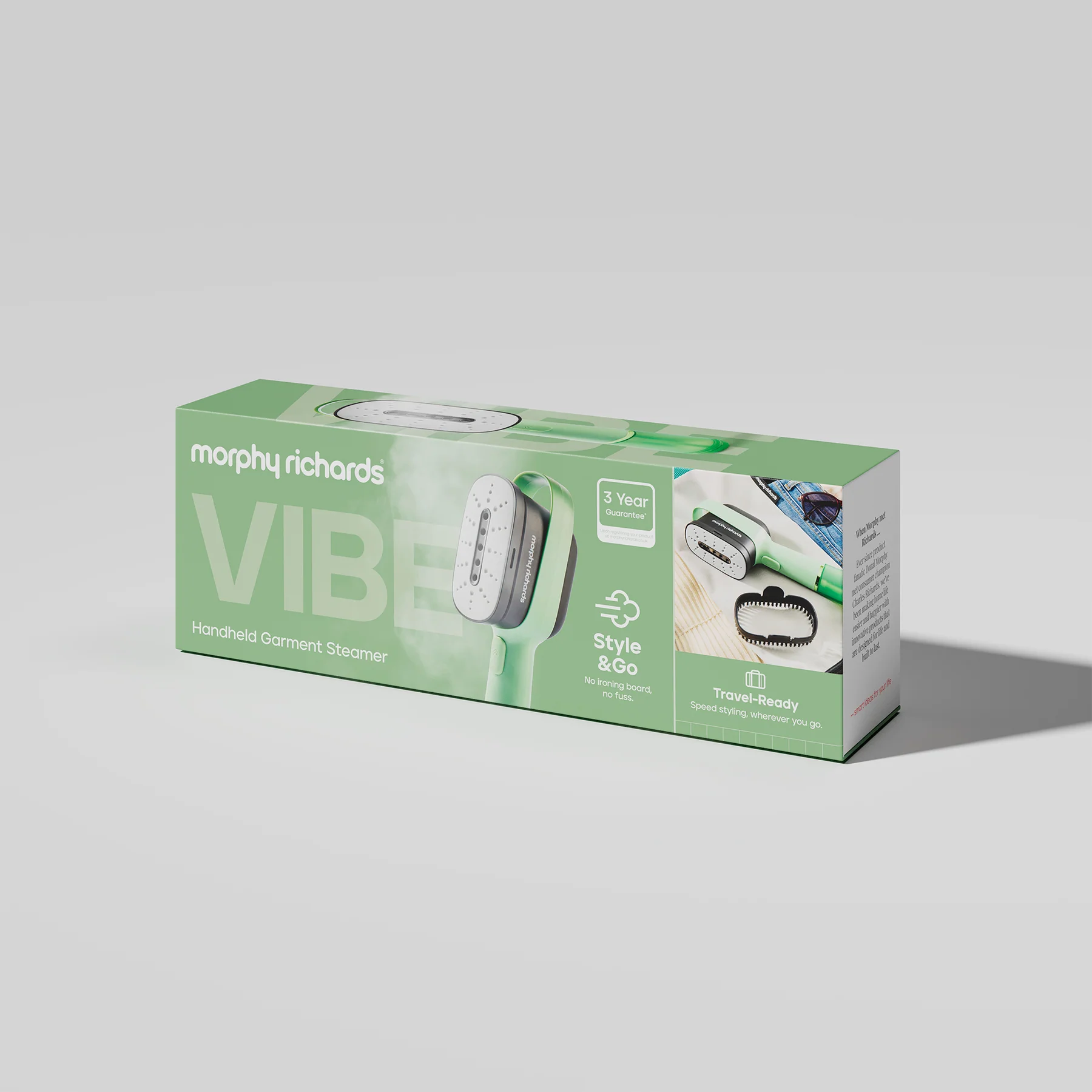 VIBE Steamer packed neatly in carry-on suitcase